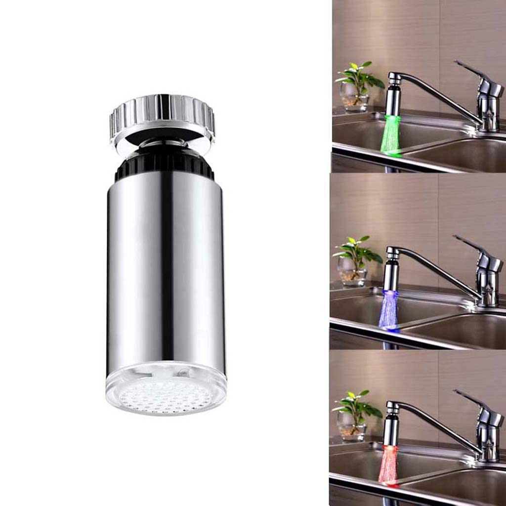 MYADDICTION LED Water Faucet Stream Light Glow Stream Tap Bathroom Kitchen Temp Control-image-46