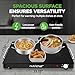 NutriChef Electric Warming Tray | Glass Surface Hot Serving Tray | Adjustable Temperature 140°F to 230°F | Energy Efficient & Space Saving | Perfect for Buffets,Parties & More | 21.2 x 16.5 IN | Black
