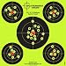 Splatterburst Targets - 12 x12 inch (5) Bullseye Reactive Shooting Target - Shots Burst Bright Fluorescent Yellow Upon Impact - Gun - Rifle - Pistol - Airsoft - BB Gun - Air Rifle (50 Pack)