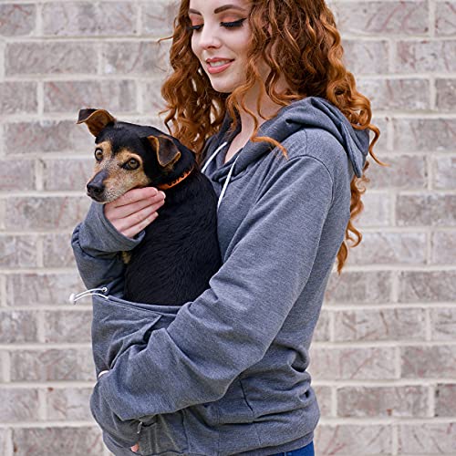 Alyc Unisex Hoodies Pet Holder Cat Dog Large Pouch Carriers Pullover With Cat Printing Sweatshirt (Dark Grey-Classic Version, M) #TOP5