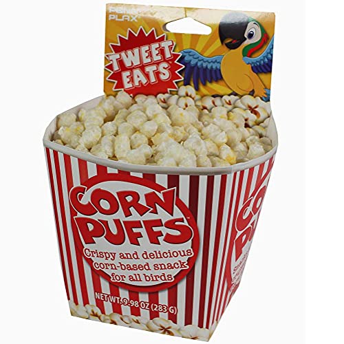 Image of Penn-Plax Tweet Eats: Corn Puffs Natural Corn-Based Pet Treat for All Birds | Fun Way to Hand Feed - 1 Bag