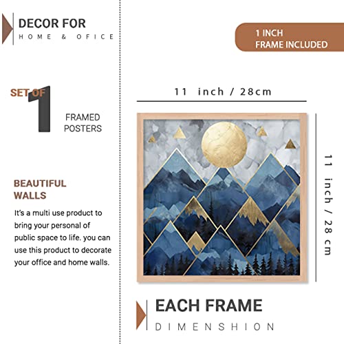 Image of kotart Aesthetic Modern Wall Decor Paintings with Frame for Home Decoration - Painting for Living Room Bedroom - Painting for Wall Decoration (14 x 18 inch) Set of 4 (Classic Wall Painting, 10)