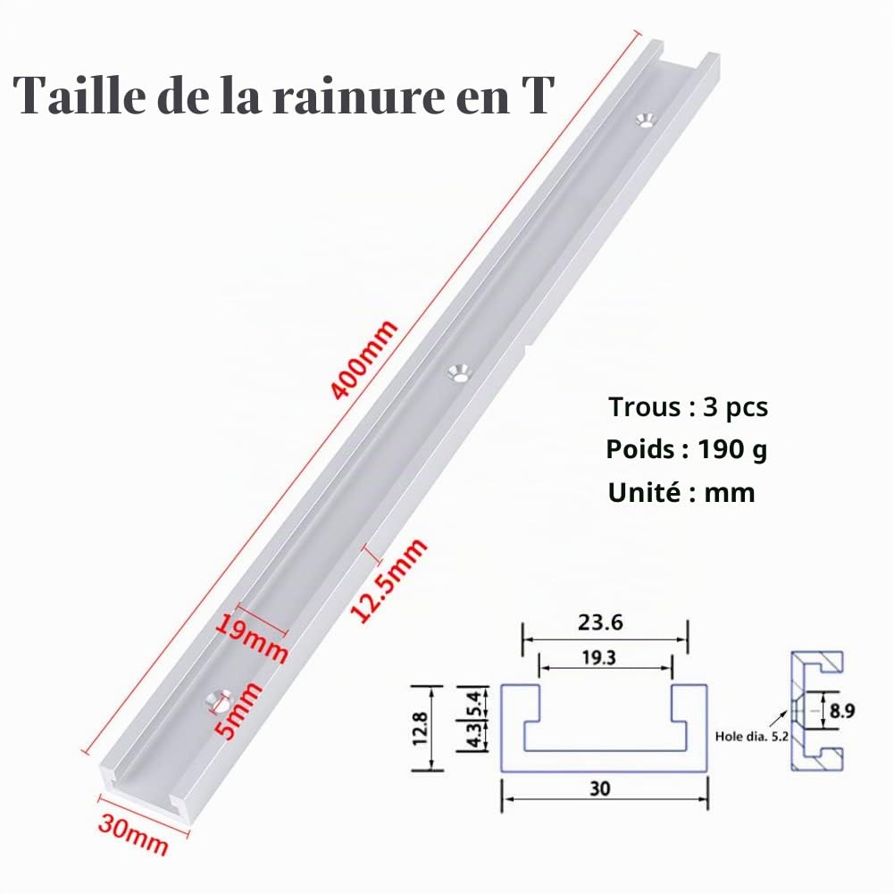 2pcs Emplacement de Montage de Gabarit de Piste T Track d'Onglet & 2 pcs Métal Rapide Agissant Tenons Ensemble de Pince