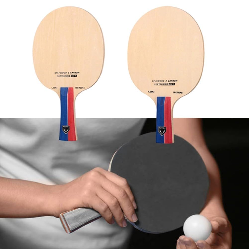 Lama aerodinamica della racchetta da ping pong che combina proprietà leggere di legno a 5 strati con due carboni