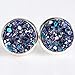 Ultra Violet on Silver - Druzy Stud Earrings - Hypoallergenic