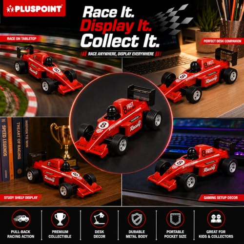Image of PLUSPOINT F1 Racing Diecast Metal Car | Pull Back Formula Racing Car Model with Alloy Body | Mini Collectible High-Speed Racing Vehicle Toy for Kids Boys & Girls Age 3+