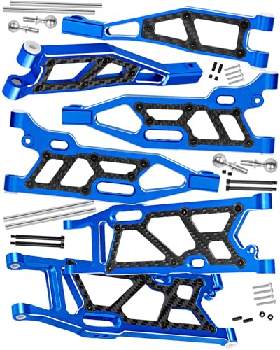 RCMYou Aluminum Suspension A Arms Upgrades Part for 1/8 Kraton 6S BLX,Outcast 6S BLX,Notorious 6S BLX,Talion 6S BLX,Front Upper & Front Lower & Rear Suspension A-Arms Hops up w/Pivot Balls,Navy Blue