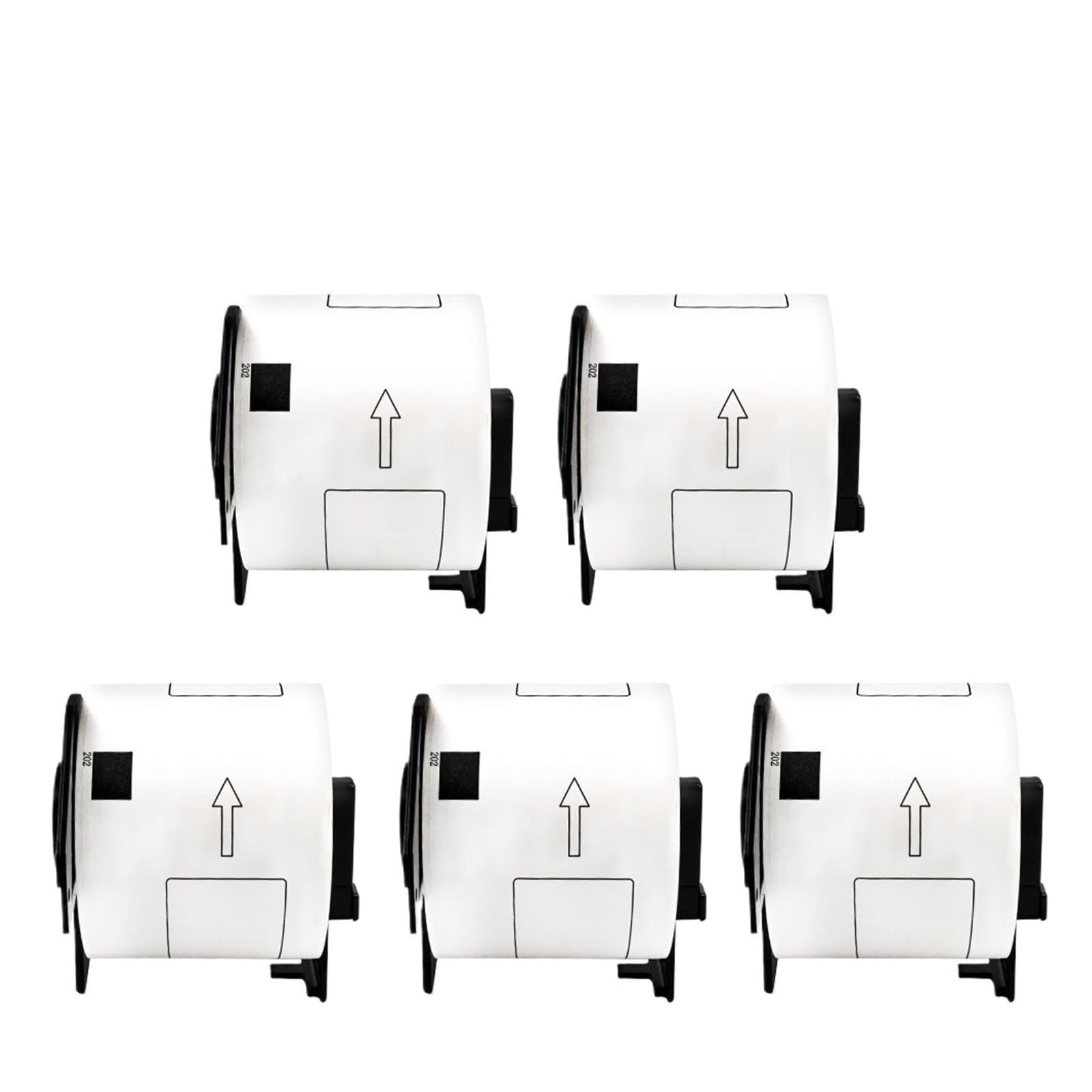 5 rollos de etiquetas térmicas troqueladas DK‑11202, 62 × 100 mm, 300 piezas/rollo, compatibles con impresoras la serie QL