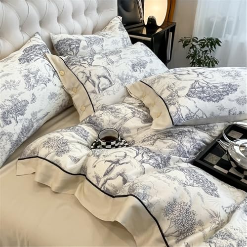 Ensemble de lit éléphant botanique parure de draps rose bien-être - 4