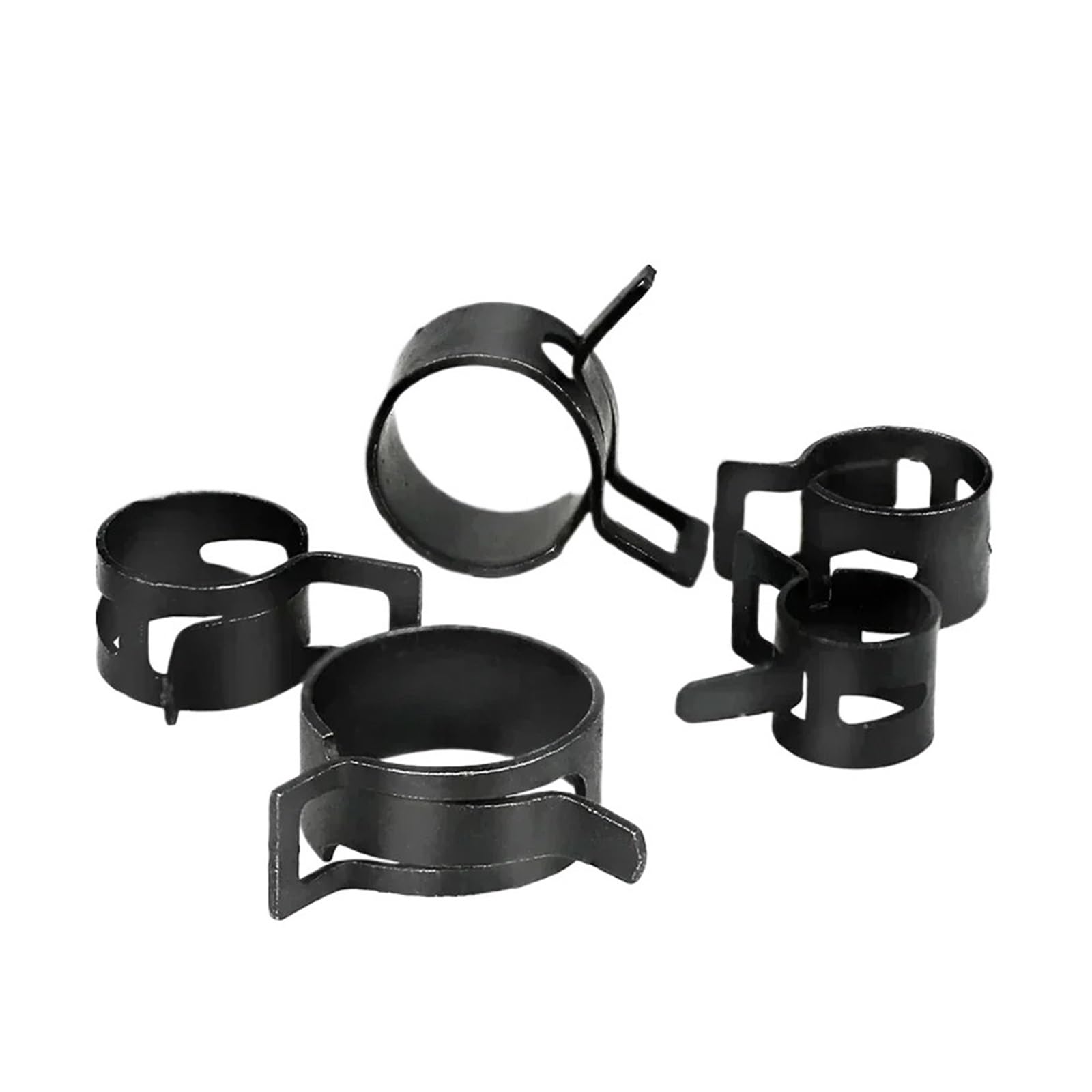 Abrazadera de acero inoxidable Abrazaderas for manguera de agua, negras, de 6 a 16 mm, 70 unidades, for tubos metálicos