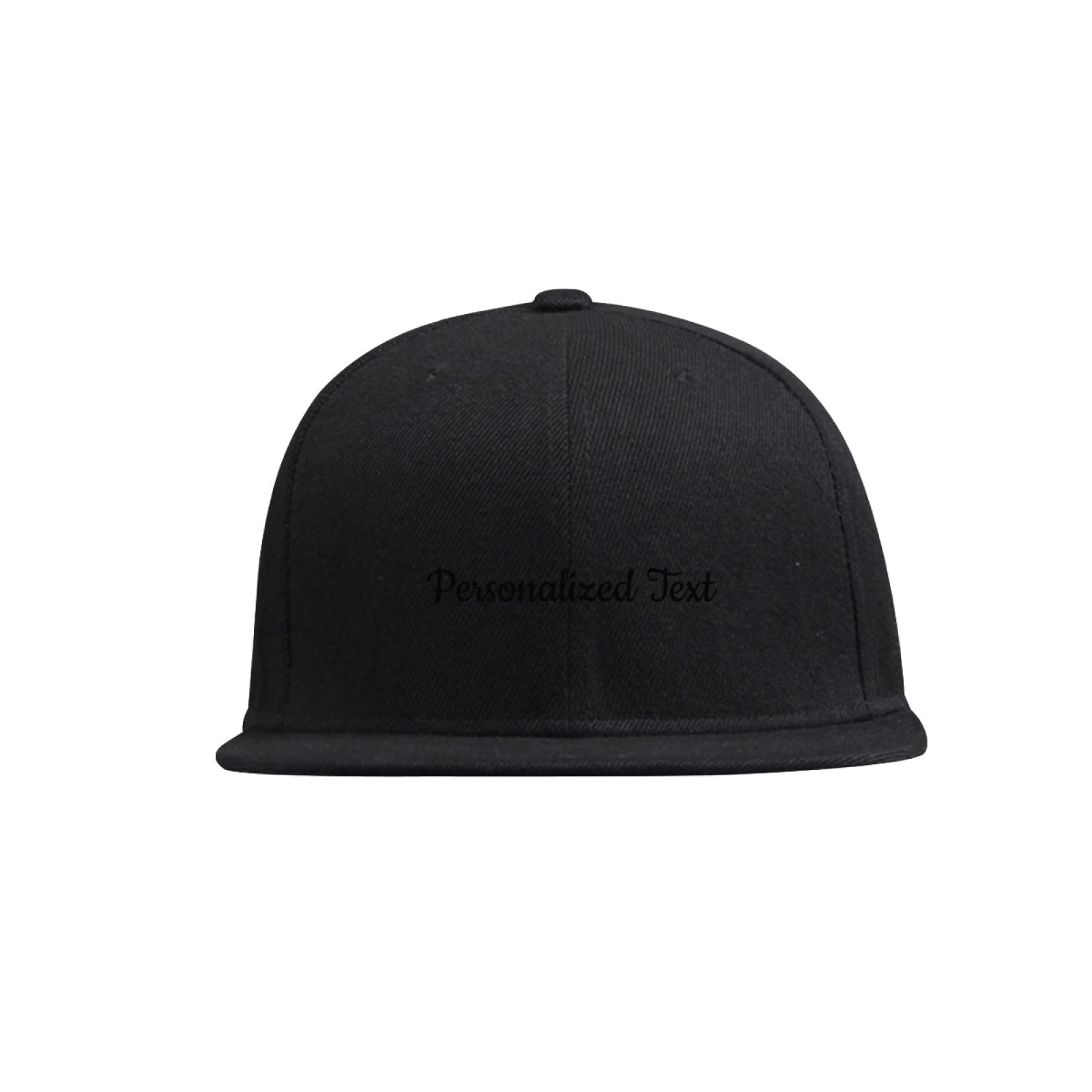 Miujonvy Unisex Black 0 Custom Flat Brim Hip Hop Baseball Cap Personalized Text Baseball Cap Dad Caps For Gifts