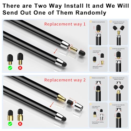 Image of 10 PCS Stylus,Stylus Pen for Touchscreen,Stylus 2-in-1 High Sensitivity & Precision Suitable for Touch Screens of iPhone /ipad /Android Tablets(10 Stylus Pen Gold /Black + 20 Tips)
