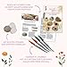 Creative Set - Sag's with Flowers - Floral Messages on Stones with Instructions Book and Material: Box, Book (32 Pages, DIN A5, Softcover), 3 Stones, 4 Markers with 2 Tips in Red, Orange, Green, Black