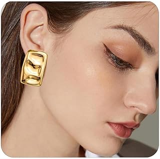 Bottega Earring Dupes, Extra Large Earring Dupes Chunky Gold Hoop Earrings Teardrop Waterdrop Trendy Earrings for Girls Women Jewelry
