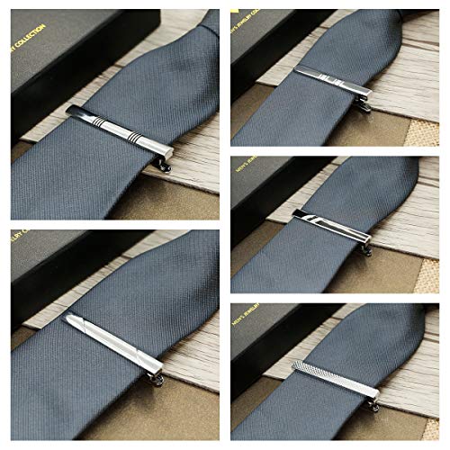 Yadoca 10 Pcs Men Brass Tie Bar Pinch Clips Set Trendy Regular Wedding Business Necktie Tie Clip With Gift Box #TOP6