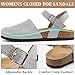 Alicegana Closed Toe Sandals for Women – Arch Support Dressy Flat Sandals Comfortable Summer Shoes 2025