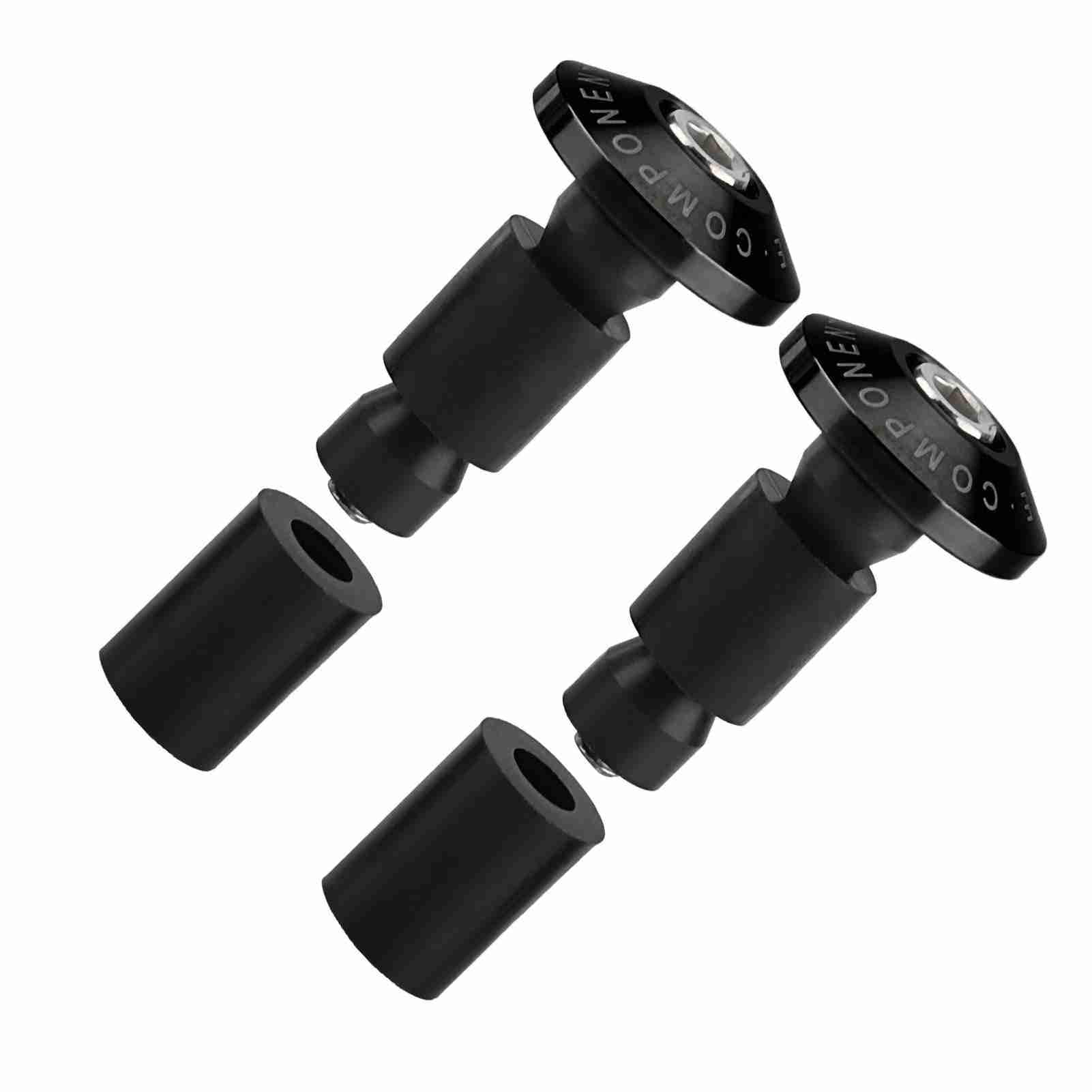 22mm 7/8" Motorcycle Handlebar End Plugs – Rubber Bar End Sliders, Crash Protection Caps (Black)
