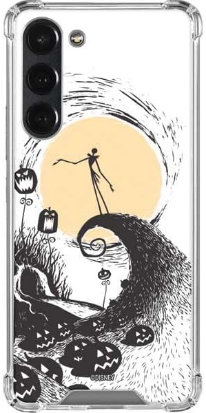 Skinit Clear Phone Case Compatible with Galaxy S23 Plus - Officially Licensed Disney The Nightmare Before Christmas Jack on Spiral Hill Art Design