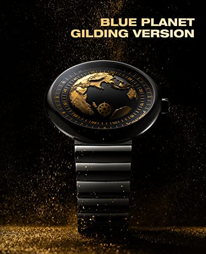 CIGA Design Mechanical Automatic Watch - Blue Planet Gilded Age U Series Wristwatch Round Ceramic Case Sapphire Crystal for Men and Women with Fluororubber Strap steampunk buy now online CIGA Design Mechanical Automatic Watch - Blue Planet Gilded Age U Series Wristwatch Round Ceramic Case Sapphire Crystal for Men and Women with Fluororubber Strap steampunk buy now online