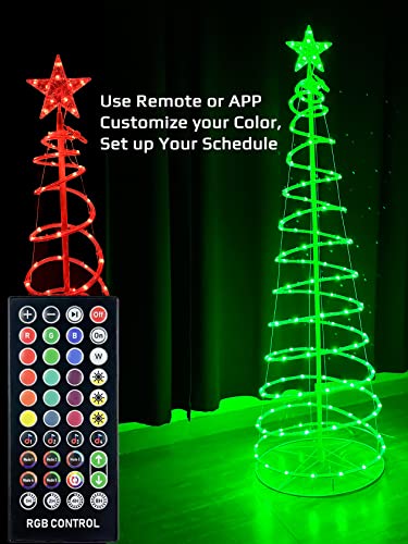 Smart Christmas Tree Lights - 4Ft Handmade Spiral Christmas Tree With 75 Led Lights And Christmas Tree Topper Star, Remote&App, Music Sync&Timer Control,Waterproof For Indoor Outdoor Christmas Decor #TOP3