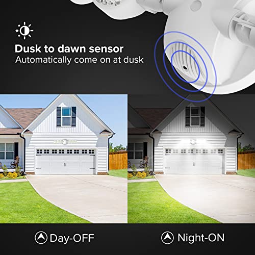 Sansi 6000Lm Dusk To Dawn Led Security Lights Outdoor 45W Outdoor Flood Light, Ip65 Waterproof,320°Wide Angle Illumination, Exterior Outdoor Light For Porch, Garage, Yard Function Series #TOP3
