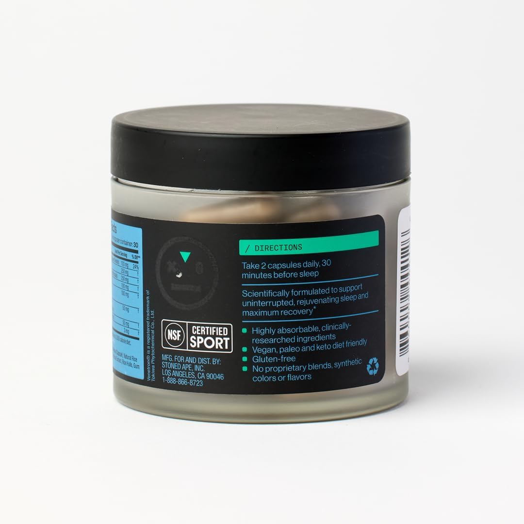 Stoned Ape Dream - Nootropic & Adaptogen Sleep Aid - Supports Sleep & Recovery - Venetron, Valerian Root, Melatonin, Mg, GABA, Lemon Balm, Shiitake - Keto, Paleo, Vegan - NSF Sport Certified - Image 10