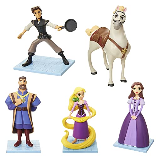 LKNBIF 5 Piezas Rapunzel Figura, Princesa Mini Juego de Figuras Adornos para Tarta Cupcakes Decoración Acción Fiesta de Cumpleaños para Niños