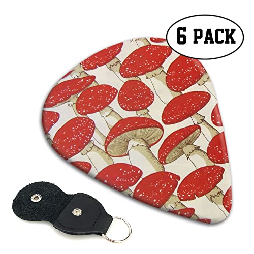 Ensemble de 6 médiators de guitare champignon rouge blanc pour guitare acoustique, guitare électrique, basse, ukulélé… - Les Beatles, Paul McCartney, John Lennon, RIngo Starr, George Harrison Ensemble de 6 médiators de guitare champignon rouge blanc pour guitare acoustique, guitare électrique, basse, ukulélé… – Image 3