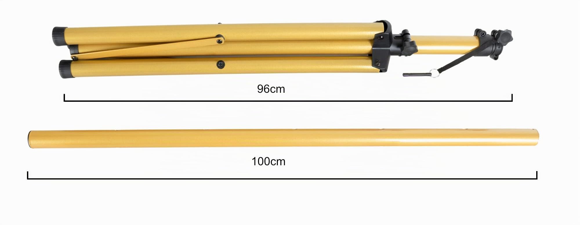 2x Pronomic SPS-1S GD Supporto per Altoparlente in acciaio - Supporto per diffusori con stabile treppiede - 120-193 cm - Per palcoscenico, band e DJ - Borsa inclusa - Oro