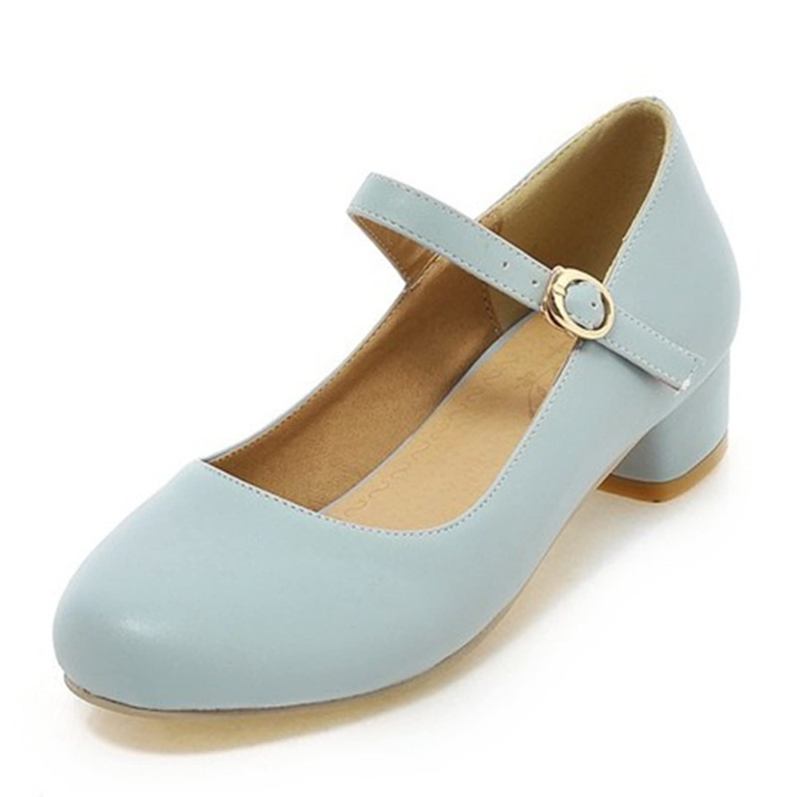 KKXXYQFC Buty damskie na płaskim obcasie Klamra Wiosna lato Buty damskie ły Pół obcasy Casual (Różowy, 3)
