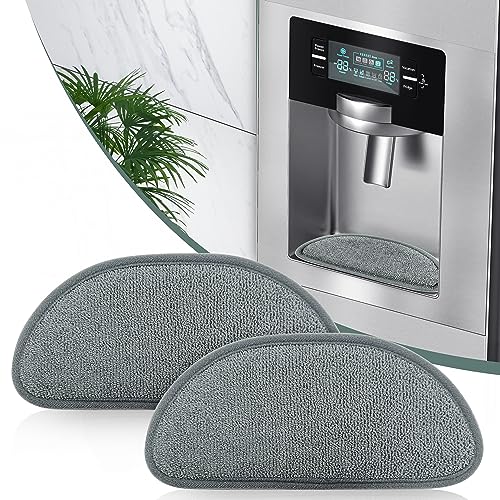 LOPNUR Refrigerator Water Drip Catcher 2 Pack, Anti-slip Refrigerator Drip Tray for Water Dispenser, Mini Fridge Drip Tray for GE, Whirlpool, Samsung Refrigerator accessories(Semi-circular, Black)