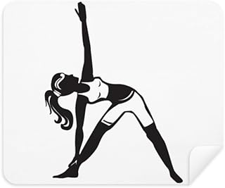 Yoga Girl Stretching Keep Outline Cleaning Cloth Screen Cleaner 2pcs Suede Fabric