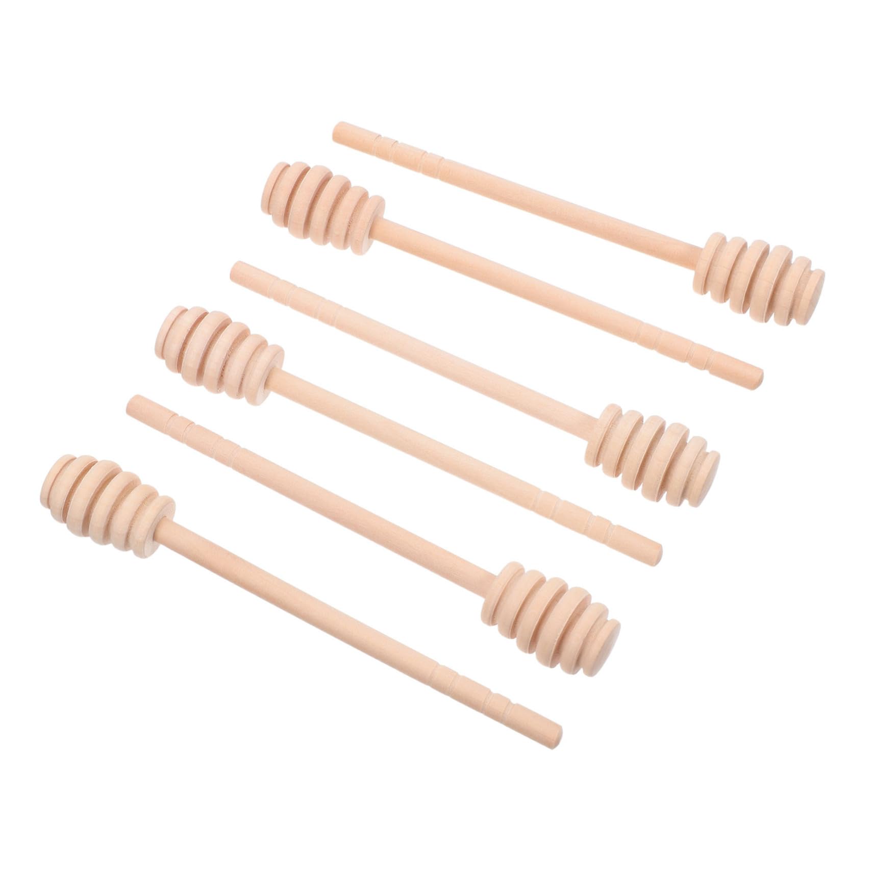 Zerodeko 6pcs Natural Wooden Honey Stirring Sticks Honey Dippers for Honeycomb Serving for Jam Dispensing Elegant Kitchen Tool for Parties and Gatherings
