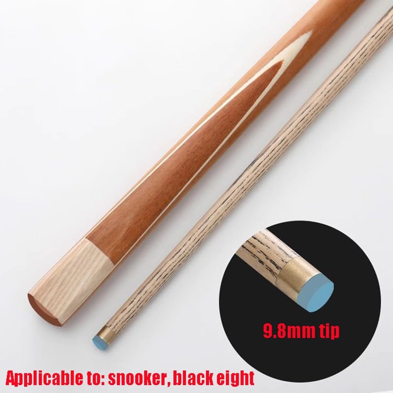 Bastone da Snooker Professionale da 57" con Custodia, Bastone da Biliardo Giunto a 3/4, Stecca da Biliardo Fatta a Mano in 2 Pezzi, Punta da 9,8mm (Colore: A)