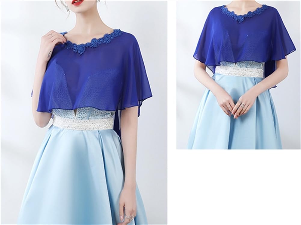 Damen Schal Elegant Chiffon Stola Lace Boleros für Abendkleid Hochzeit Braut Brautjungfern Cape
