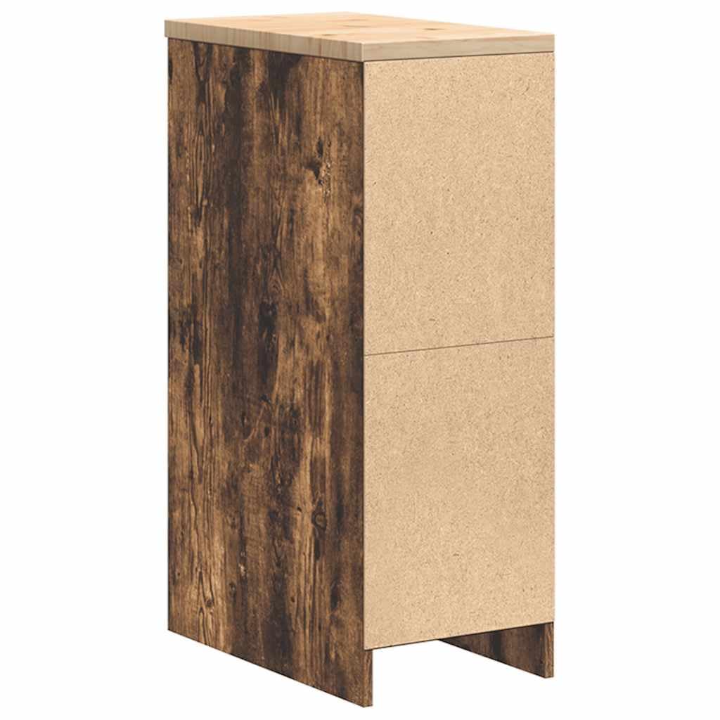 INLIFE Garagen-Aufbewahrungsschrank Räuchereiche Massivholz Kiefer,Wirtschaft & Industrie,Gewerbliche Lagerung,Industrieschränke,Braun,15.95 KG,860530