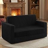 HABUTWAY Folding Sofa Bed, 2 in 1 Convertible Sleeper Chair with Armrest, Portable Fold Out Chair Bed, Comfy Floor Couch, Multi-Functional Lazy Sofa for Living Room Bedroom Dorm Home Office, Black