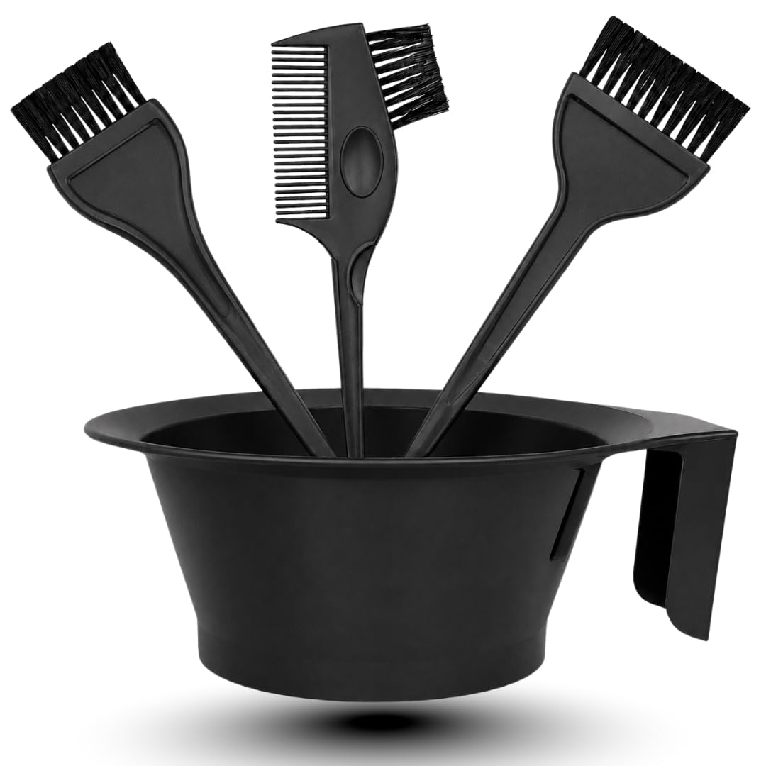 E-DUNIA® Dye Brush and Mixing Bowl Hair Colouring Kit with Hair Dye Bowl and 3 Brush (Black) - 4 PC-image-20