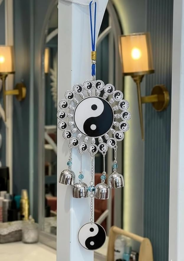 SUBHARTI Ying Yang Wind Chime Hanging Ornament, Feng Shui Wall Decor Blue Evil Eye Wall Hanging for Home Entrance Door Car Office Feng Shui Nazar Battu Wind Chimes for Home,Balcony-image-41