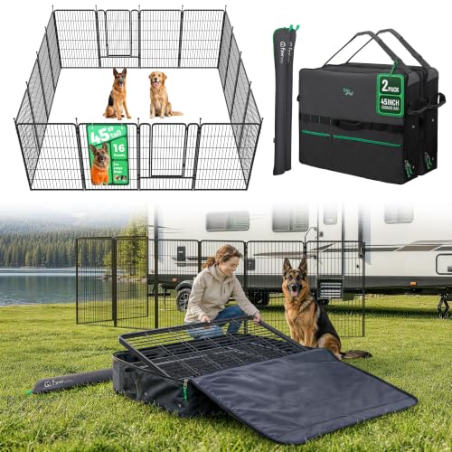 FXW Rollick Dog Playpen with Storage Bags, 45" H, 16 Panels