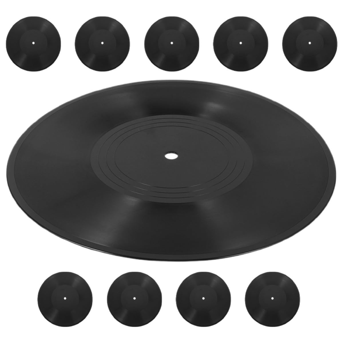 Zerodeko 10 Pezzi Decorazioni Muro Vinile Nero 12 Pollici Disco Finto in Plastico Stile Vintage per Arredamento Camera e Sala da Musica Facile da Installare