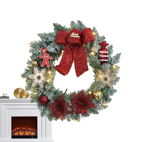 Couronne de Noël déco maison intérieure et extérieure avec boules - 8