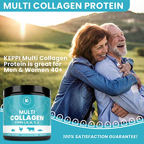 KEPPI Multi Collagen Protein Powder - 5 Types of Pure Food Sourced Collagen Peptides - Marine, Free Range Chicken & Bovine Bone Broth Peptides - Thumbnail 6