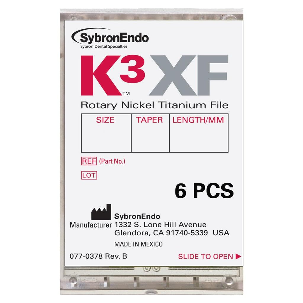 Kerr Dental 823-4501 K3 XF Endodontic Rotary Files .50/.04 21mm 6/Pk