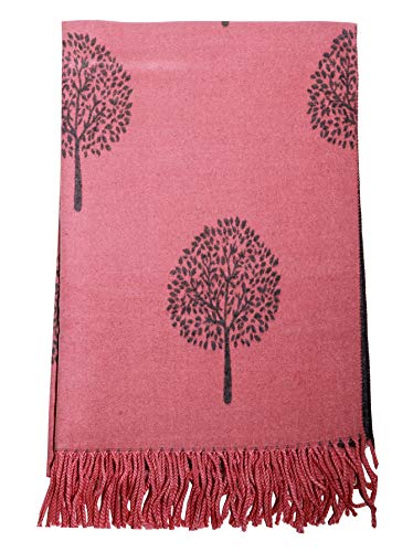 HOT PINK LUXURY CASHMERE SCARF MULBERRY TREE PRINT REVERSABLE SUPER SOFT SUMMER WINTER SPRING SCARF UNISEX TRENDY PREMIUM QUALITY SCARFGIFT FOR HER HIM HER EVERYONE2
