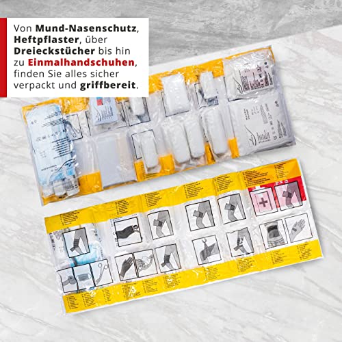 WALSER Erste Hilfe Set Auto, Verbandskasten Auto Auszeichnung Sehr Gut*, Auto Verbandskasten 2023, Erste Hilfe Kasten, Verbandskasten Auto 2023, Erste Hilfe Auto, KFZ Verbandkasten DIN 13164 schwarz - Image 5