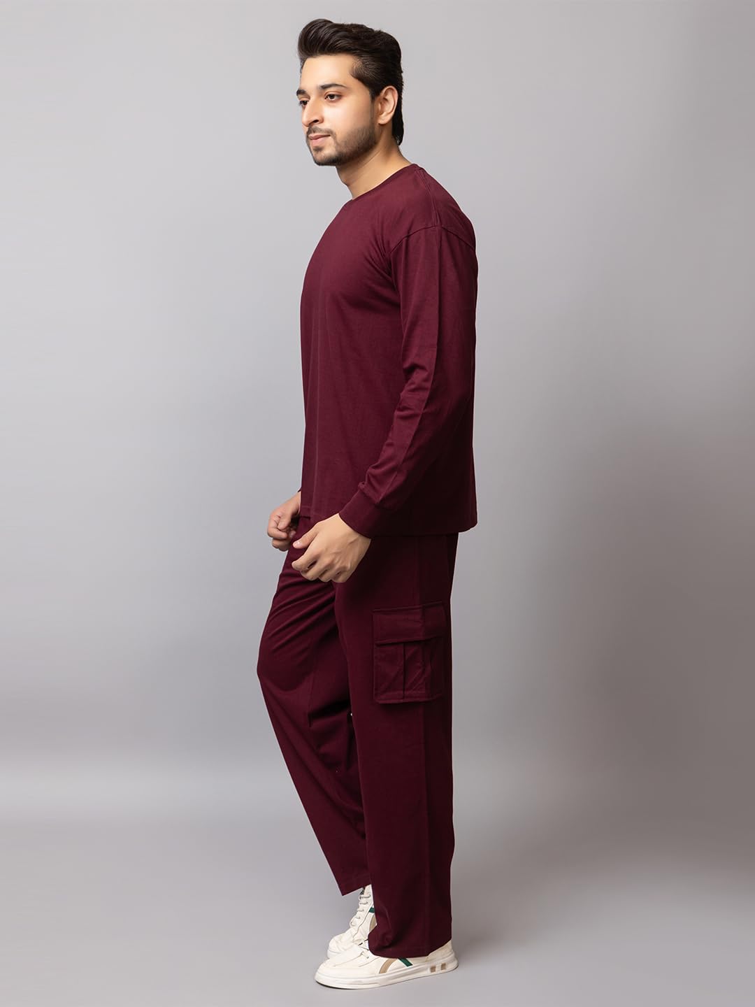 Kepa Men's Co-ord Set | Stylish Track Suit for Men | Summer & Winter Outfit | Gym Wear & Night Suit | Beach Wear & Casual Dress | Korean-Inspired Clothing SetWINE -3XL 2