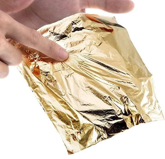 CLASSIC WARAQ CO. Mini Gold Leaf Sheets, 3.15" by 3.35" Gilding Foil Gold Foil Paper for Paintings, Arts Crafts, Nail Deco,Furniture (20)-image-8