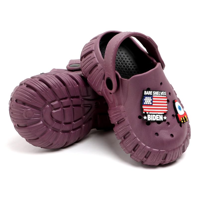 Image of Unisex Kids Clogs Soft Anti Skid Mules Sandals with Adjustable Back Strap Indoor & Outdoor Slipper for Boys & Girls Everyday Use Waterproof Jibbex Slides