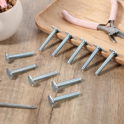 Image of 20 Pcs 1 /4 inch-20 T Track Bolt 1-1 /2 Inches Length T Slot Bolts T-Rail Fittings Slot Drop-in Sliding Bolts for Woodworking Fixed Installation Hardware Universal TrackAccessories